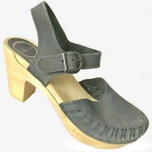 No 6 Clog Sandal Platform Mary Jane Black Woven 37 (fits 6.5 perfectly)